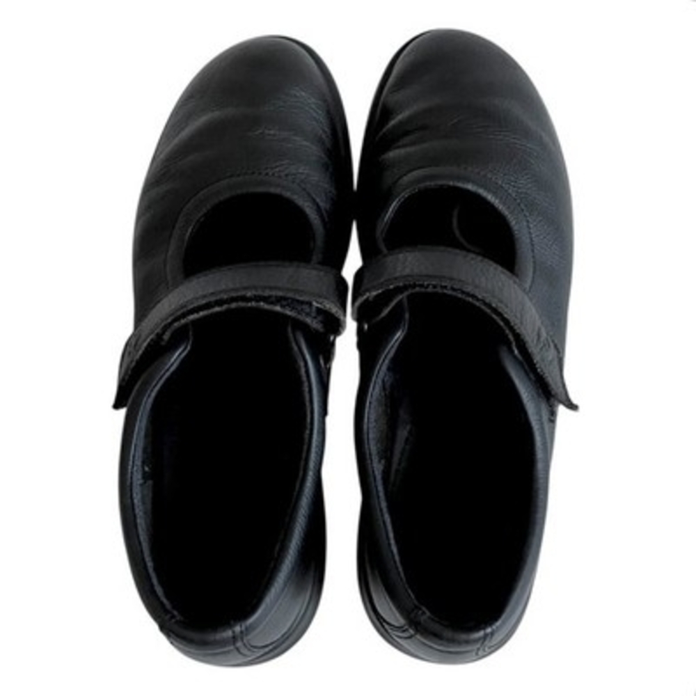 ECCO Biom Life Mary Jane Black Leather Hook Loop Comfort Flats Women Sz 9 /40 G+ - Picture 9 of 9
